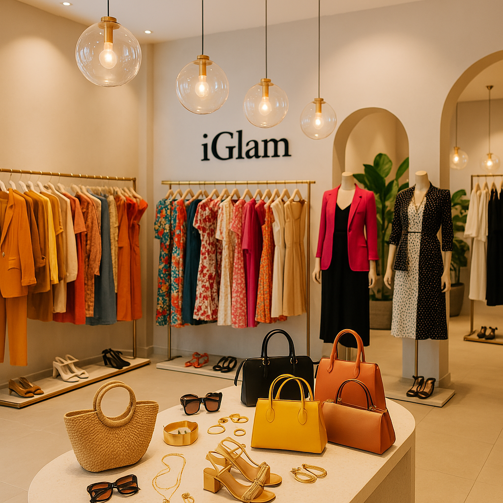 a stylish tunisian fashion boutique with modern decor, showcasing trendy outfits and accessories. th (1)